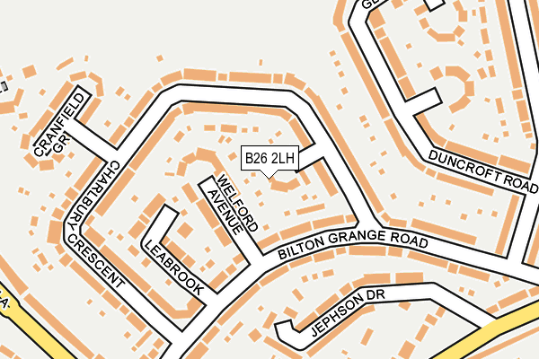 B26 2LH map - OS OpenMap – Local (Ordnance Survey)