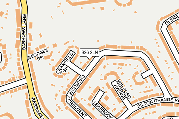 B26 2LN map - OS OpenMap – Local (Ordnance Survey)