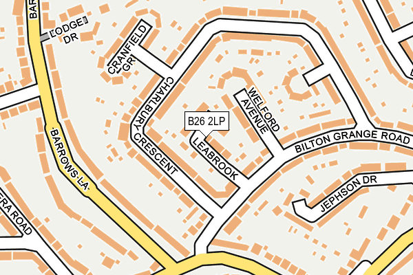 B26 2LP map - OS OpenMap – Local (Ordnance Survey)