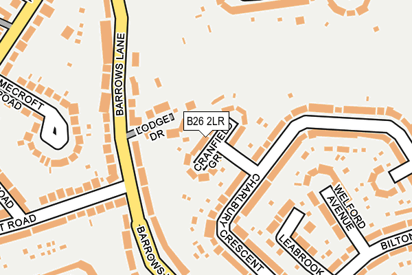 B26 2LR map - OS OpenMap – Local (Ordnance Survey)