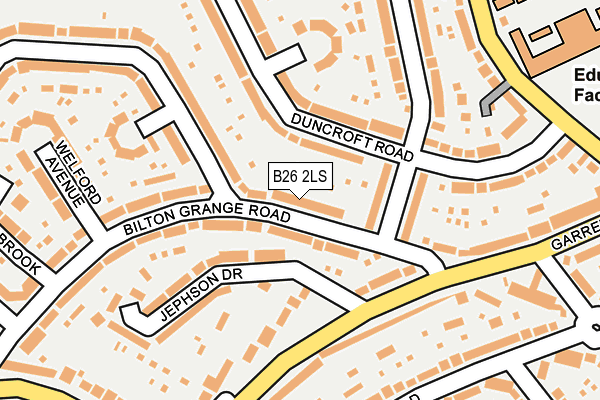 B26 2LS map - OS OpenMap – Local (Ordnance Survey)