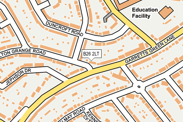 B26 2LT map - OS OpenMap – Local (Ordnance Survey)