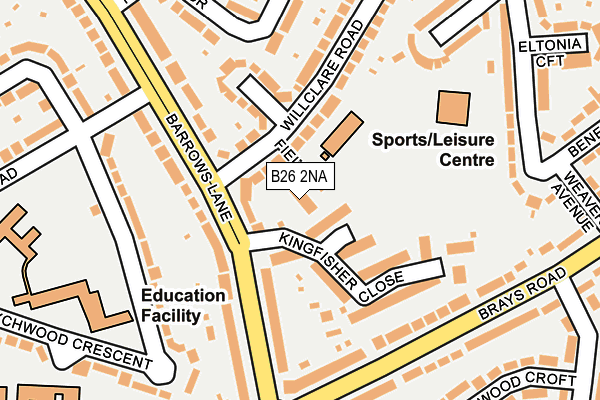 B26 2NA map - OS OpenMap – Local (Ordnance Survey)