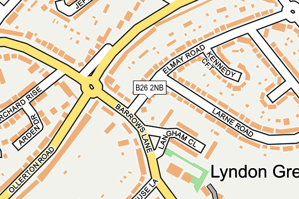 B26 2NB map - OS OpenMap – Local (Ordnance Survey)