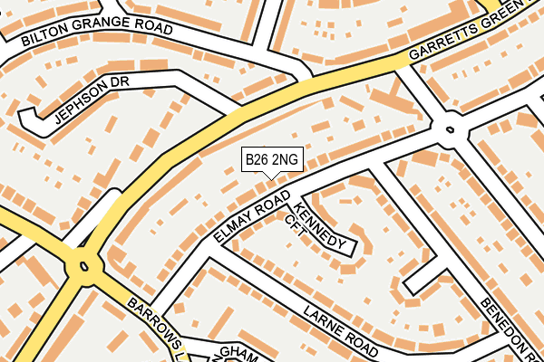 B26 2NG map - OS OpenMap – Local (Ordnance Survey)