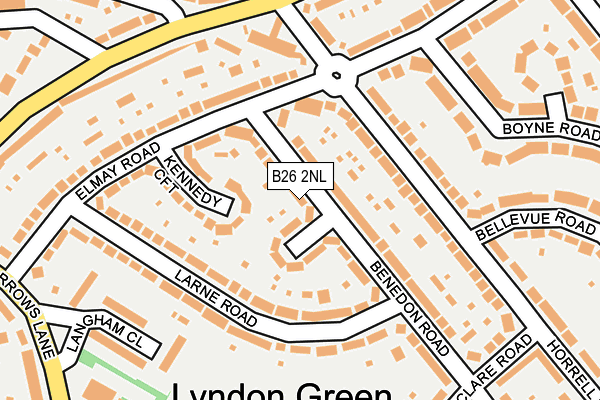 B26 2NL map - OS OpenMap – Local (Ordnance Survey)