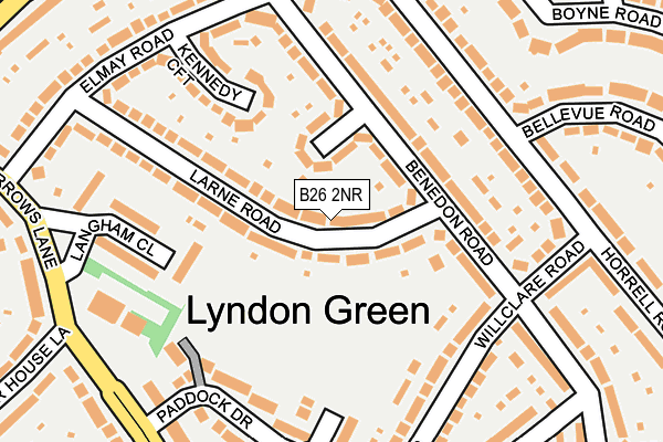 B26 2NR map - OS OpenMap – Local (Ordnance Survey)