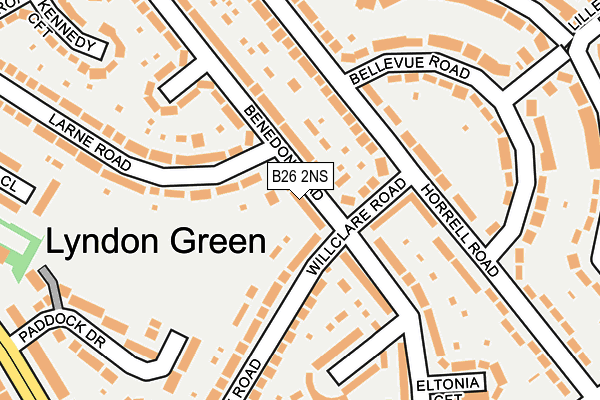 B26 2NS map - OS OpenMap – Local (Ordnance Survey)