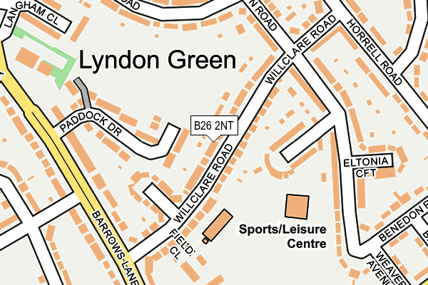 B26 2NT map - OS OpenMap – Local (Ordnance Survey)