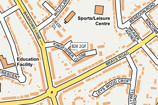 B26 2QF map - OS OpenMap – Local (Ordnance Survey)