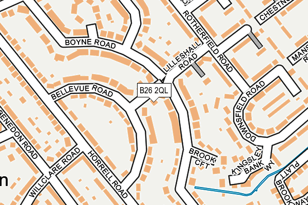 B26 2QL map - OS OpenMap – Local (Ordnance Survey)