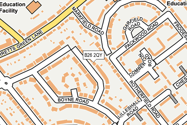 B26 2QY map - OS OpenMap – Local (Ordnance Survey)