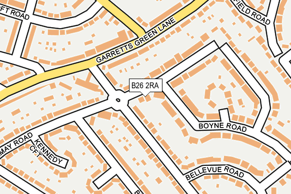 B26 2RA map - OS OpenMap – Local (Ordnance Survey)