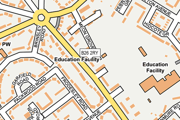 B26 2RY map - OS OpenMap – Local (Ordnance Survey)