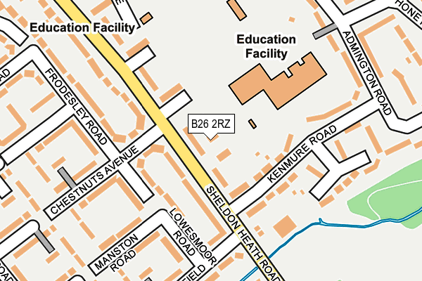 B26 2RZ map - OS OpenMap – Local (Ordnance Survey)