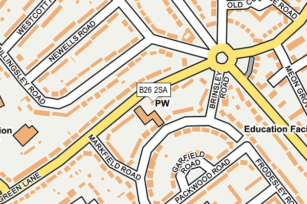 B26 2SA map - OS OpenMap – Local (Ordnance Survey)