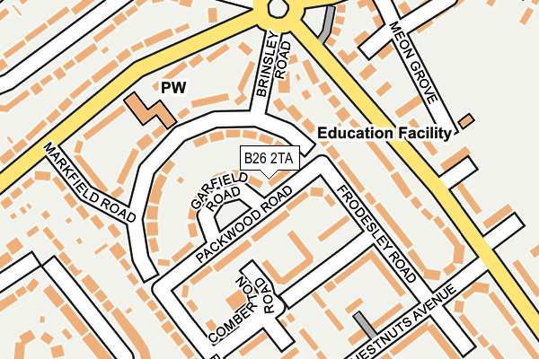 B26 2TA map - OS OpenMap – Local (Ordnance Survey)