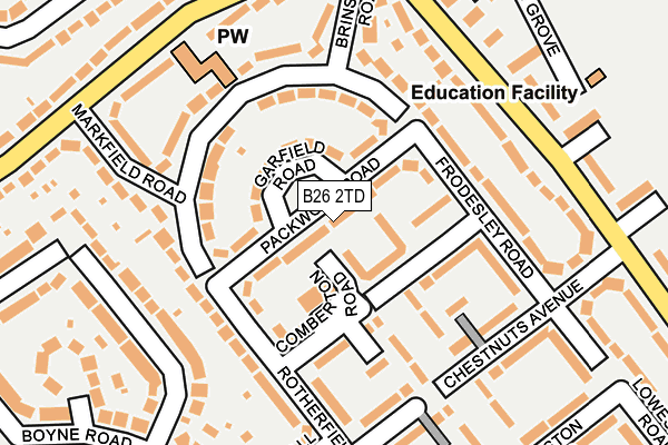 B26 2TD map - OS OpenMap – Local (Ordnance Survey)