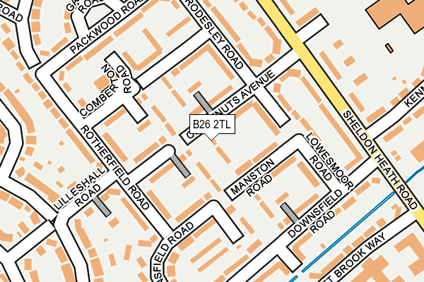 B26 2TL map - OS OpenMap – Local (Ordnance Survey)