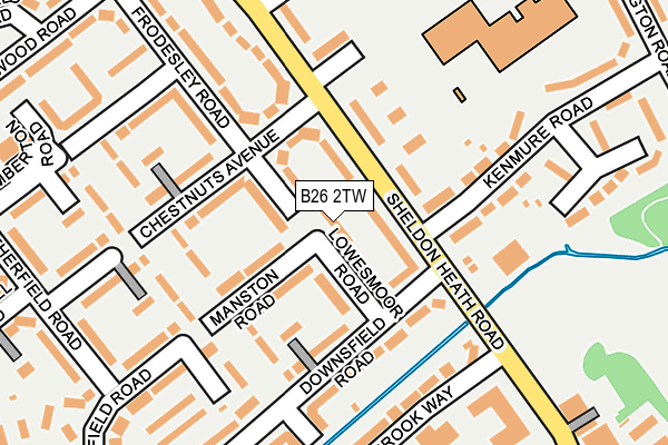 B26 2TW map - OS OpenMap – Local (Ordnance Survey)
