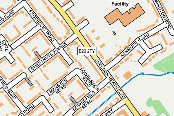 B26 2TY map - OS OpenMap – Local (Ordnance Survey)