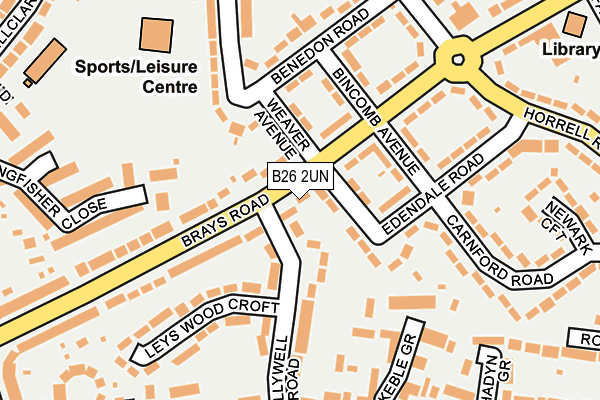 B26 2UN map - OS OpenMap – Local (Ordnance Survey)