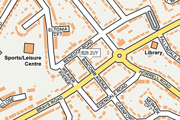 B26 2UY map - OS OpenMap – Local (Ordnance Survey)