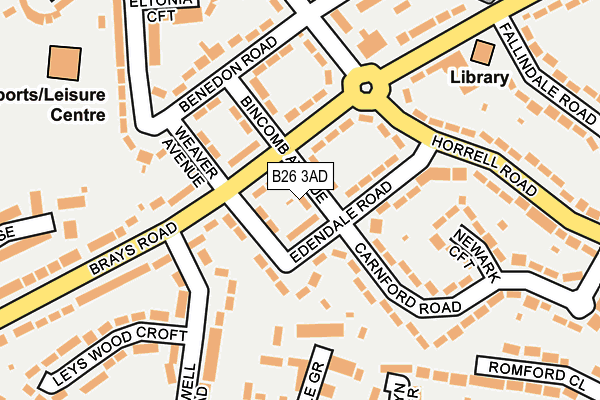 B26 3AD map - OS OpenMap – Local (Ordnance Survey)