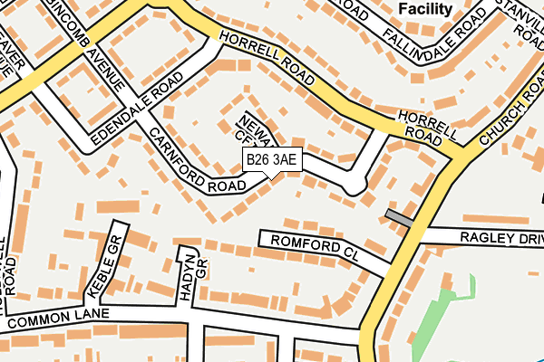 B26 3AE map - OS OpenMap – Local (Ordnance Survey)