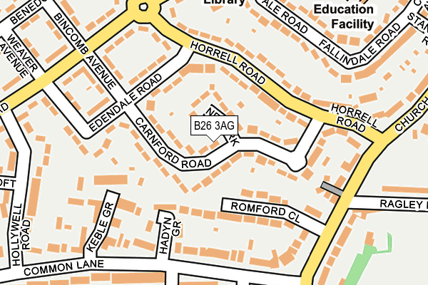 B26 3AG map - OS OpenMap – Local (Ordnance Survey)