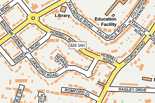 B26 3AH map - OS OpenMap – Local (Ordnance Survey)