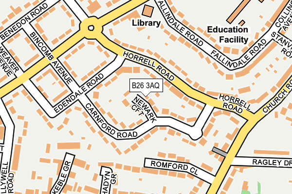 B26 3AQ map - OS OpenMap – Local (Ordnance Survey)