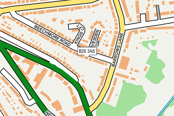 B26 3AS map - OS OpenMap – Local (Ordnance Survey)