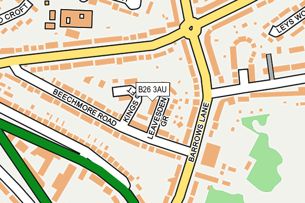B26 3AU map - OS OpenMap – Local (Ordnance Survey)