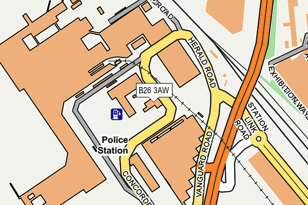 B26 3AW map - OS OpenMap – Local (Ordnance Survey)