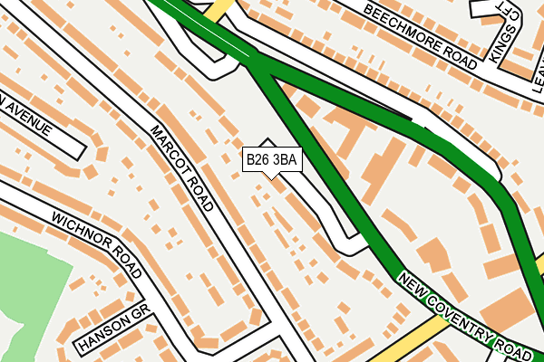 B26 3BA map - OS OpenMap – Local (Ordnance Survey)
