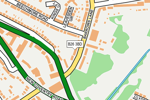 B26 3BD map - OS OpenMap – Local (Ordnance Survey)