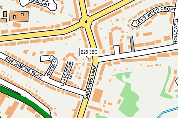 B26 3BG map - OS OpenMap – Local (Ordnance Survey)