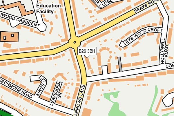 B26 3BH map - OS OpenMap – Local (Ordnance Survey)