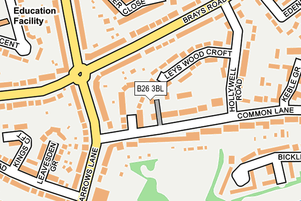 B26 3BL map - OS OpenMap – Local (Ordnance Survey)