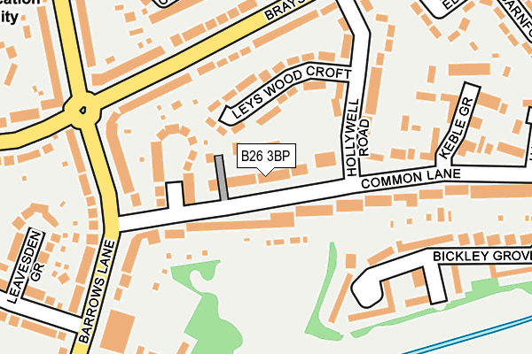 B26 3BP map - OS OpenMap – Local (Ordnance Survey)