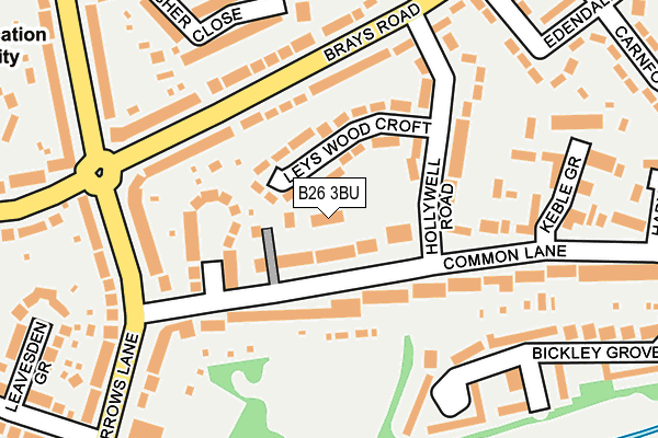 B26 3BU map - OS OpenMap – Local (Ordnance Survey)