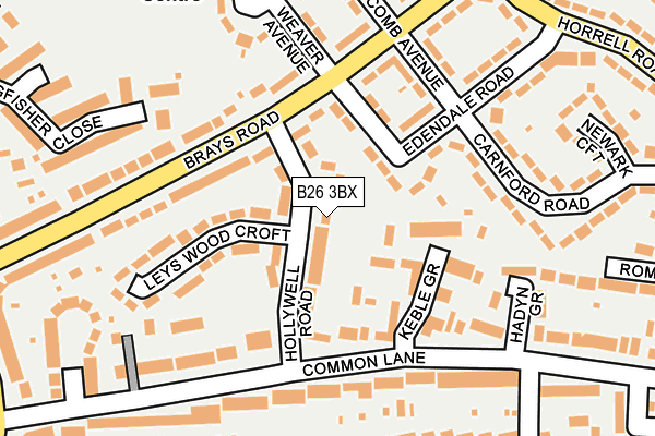 B26 3BX map - OS OpenMap – Local (Ordnance Survey)