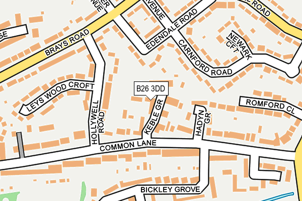 B26 3DD map - OS OpenMap – Local (Ordnance Survey)