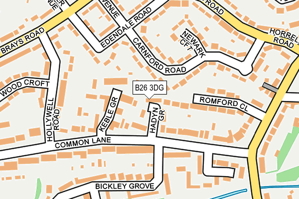 B26 3DG map - OS OpenMap – Local (Ordnance Survey)