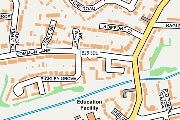 B26 3DL map - OS OpenMap – Local (Ordnance Survey)