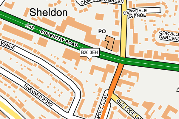 B26 3EH map - OS OpenMap – Local (Ordnance Survey)
