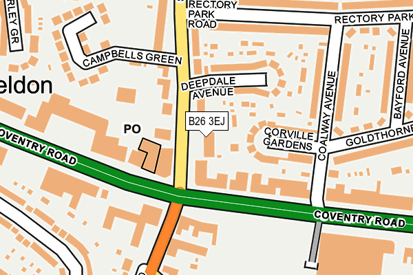 B26 3EJ map - OS OpenMap – Local (Ordnance Survey)