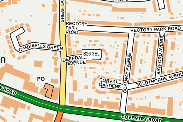 B26 3EL map - OS OpenMap – Local (Ordnance Survey)