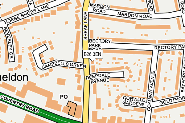 B26 3EN map - OS OpenMap – Local (Ordnance Survey)